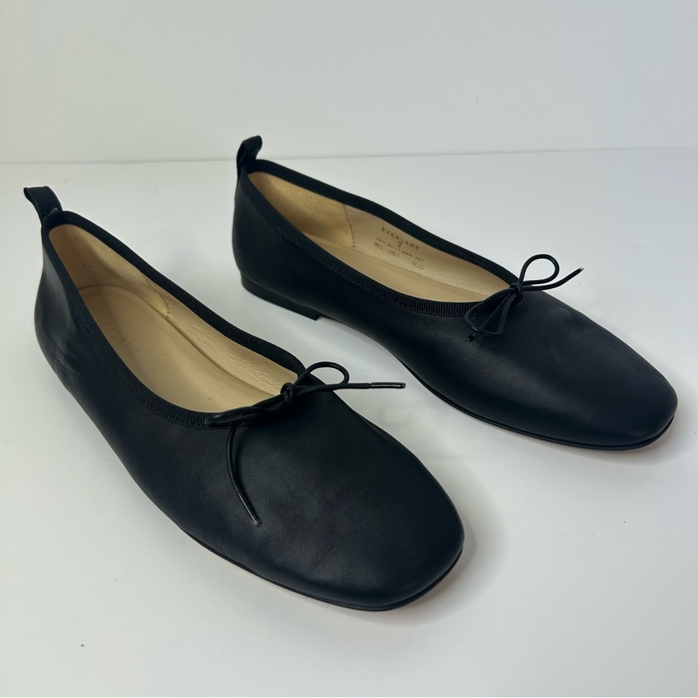 Everlane Black Leather Ballet Flats